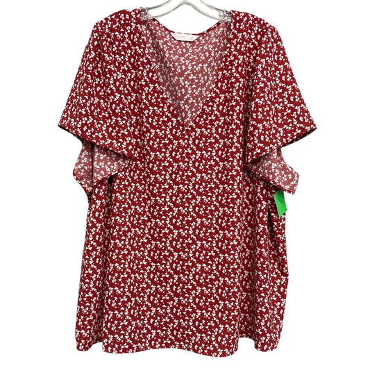 Top Ss By Lc Lauren Conrad In Red & White, Size:3X