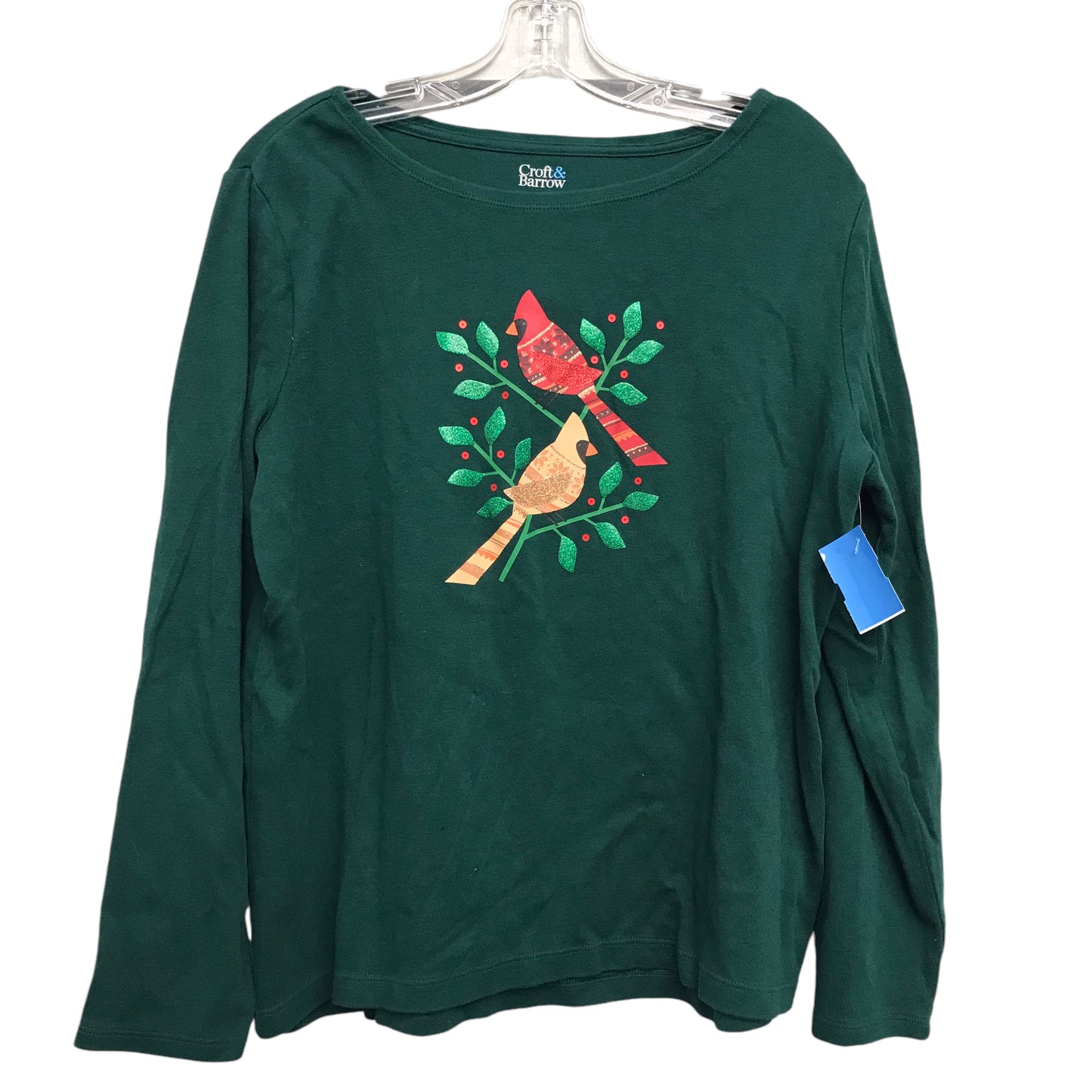 TOP LS BASIC by CROFT AND BARROW In GREEN & RED, Size: L