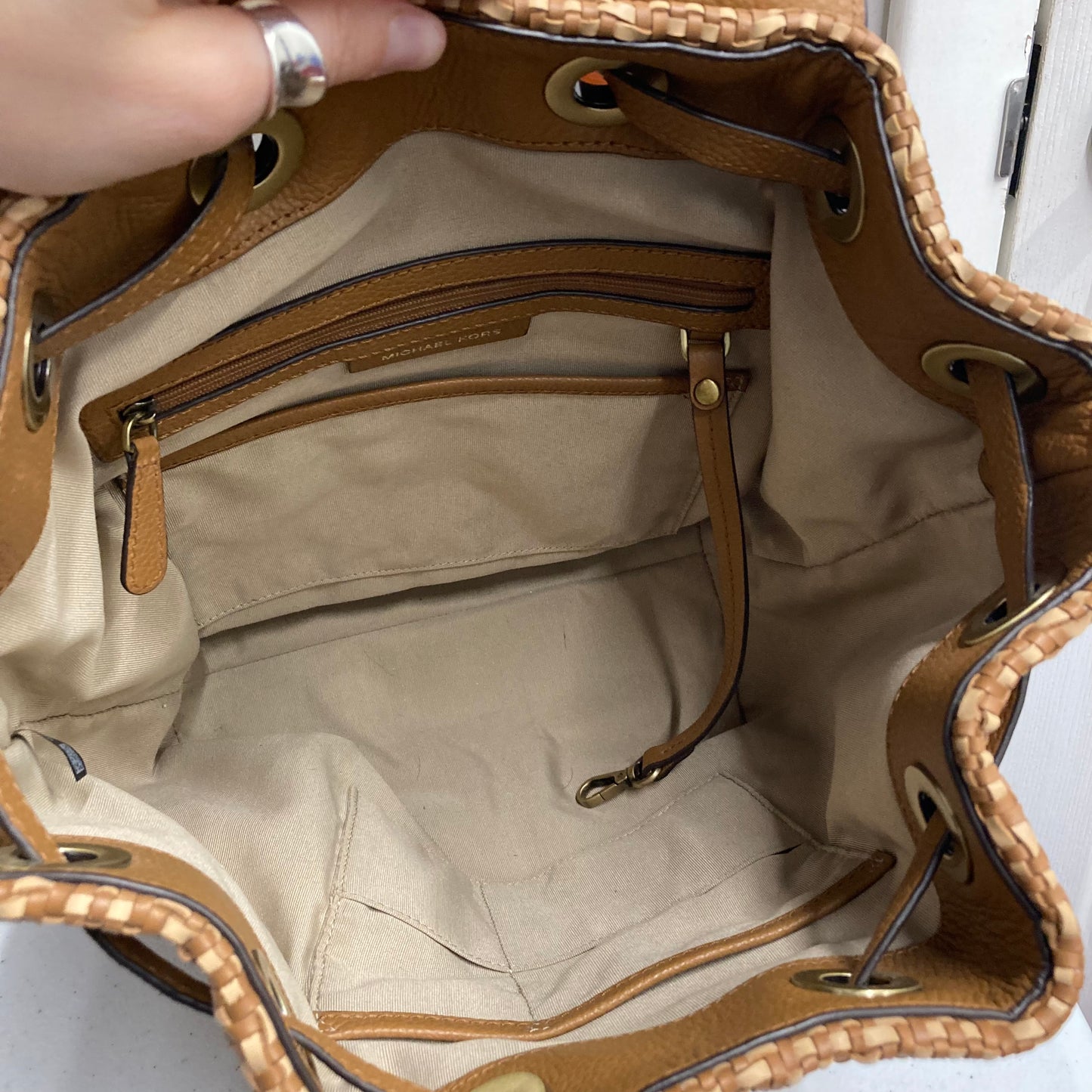 Backpack Designer By Michael Kors In Tan, Size:Large