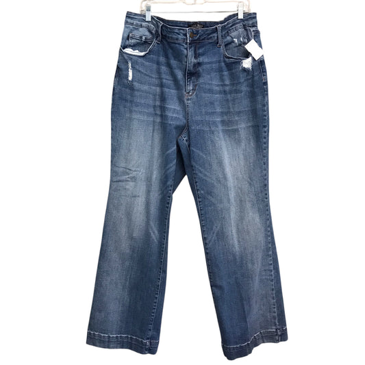 Jeans Wide Leg By Judy Blue In Blue Denim, Size:24