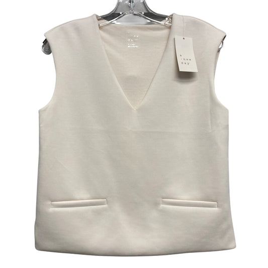 Top Sleeveless By A New Day In Cream, Size:Xs