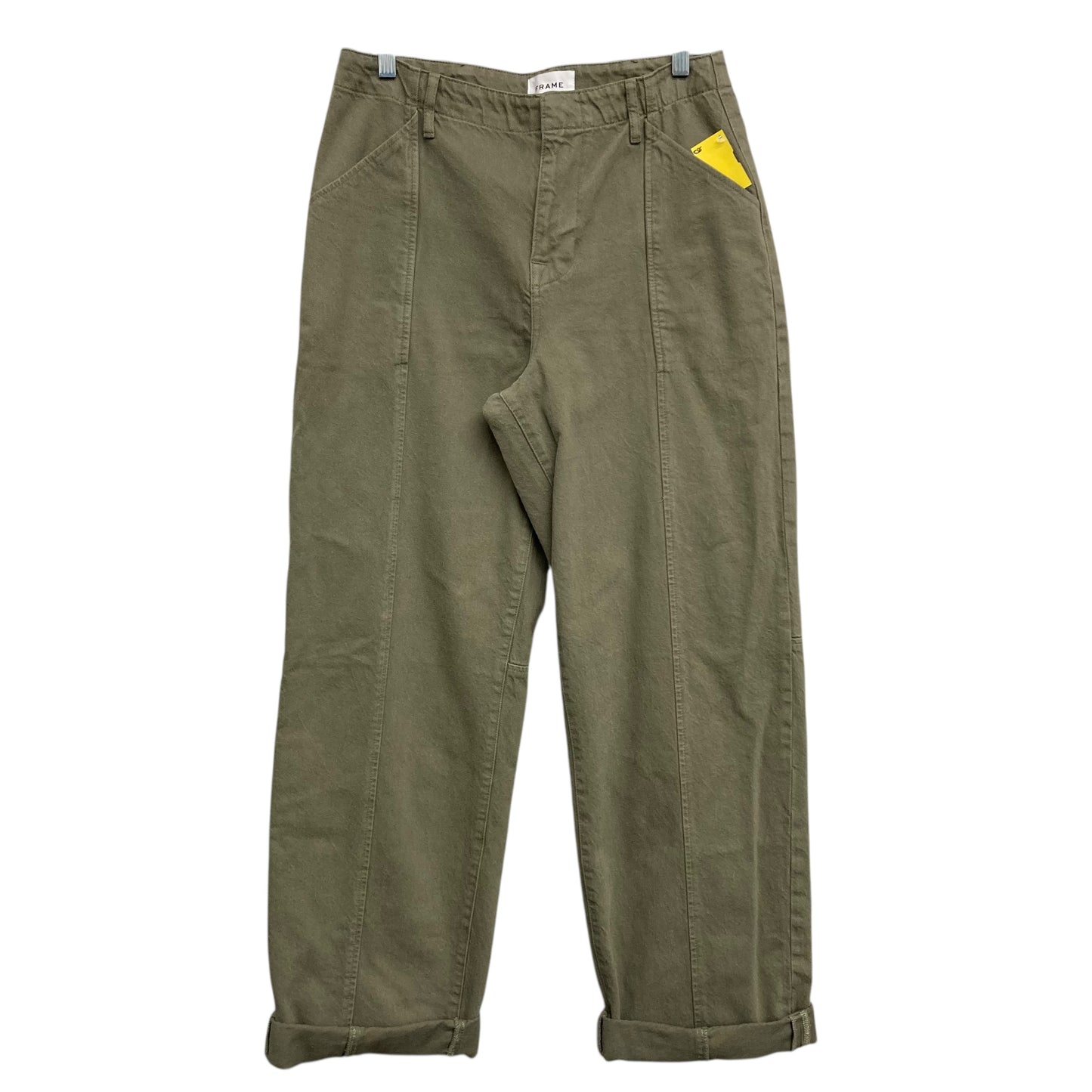 Pants Wide Leg By Frame In Green, Size:6