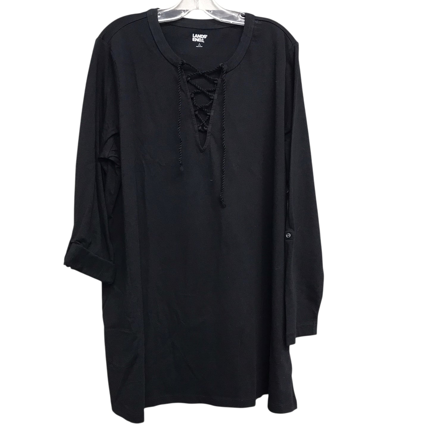 Dress Work By Lands End In Black, Size:L