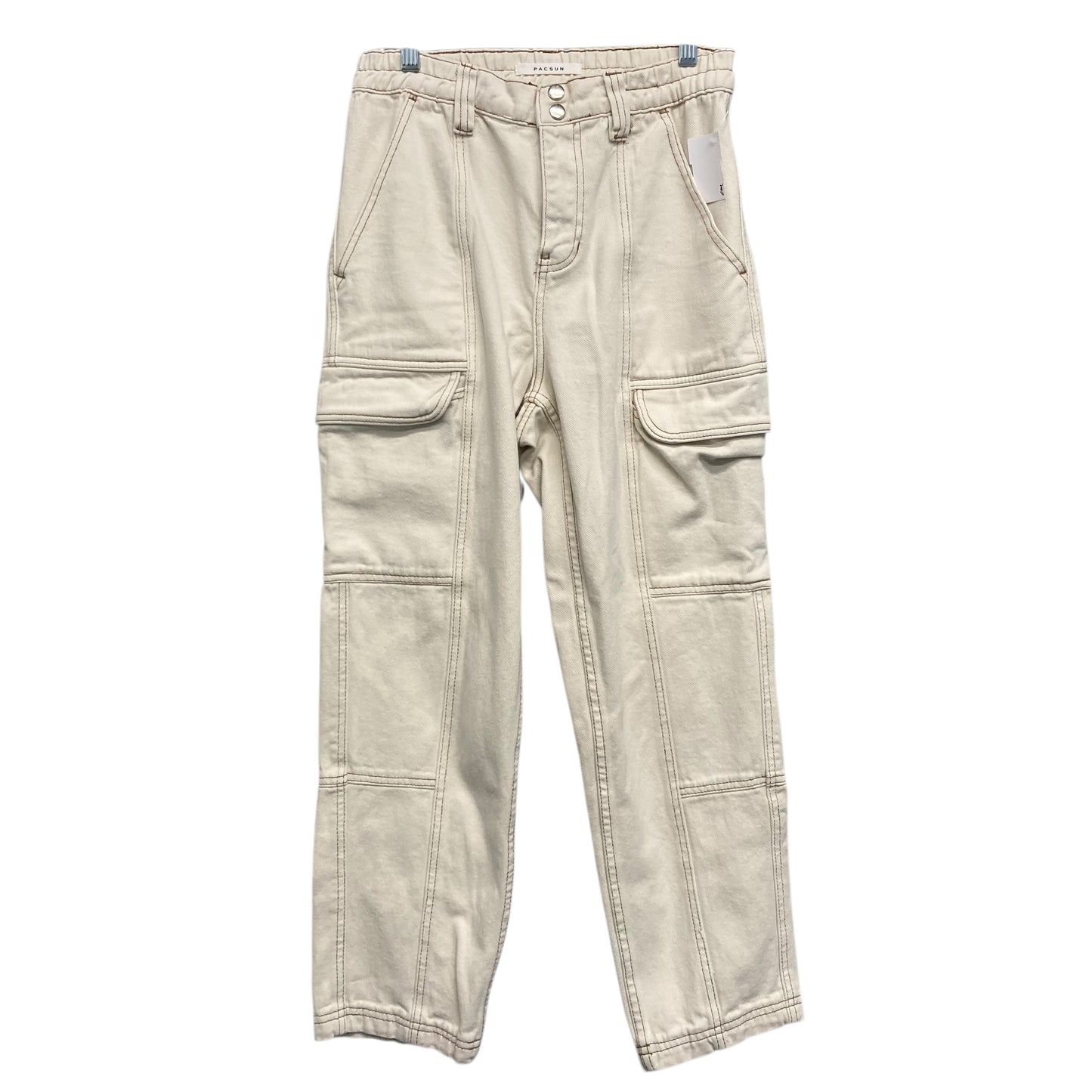 Jeans Wide Leg By Pacsun In Cream, Size:8