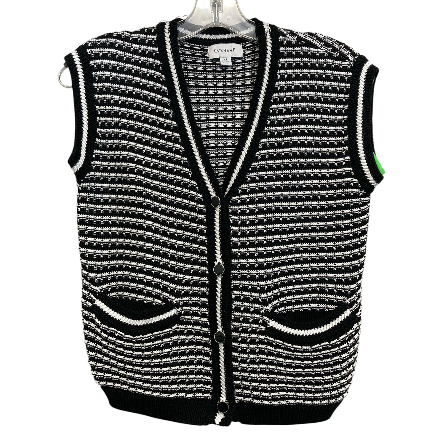 Vest Sweater By Evereve In Black & White, Size:Xs