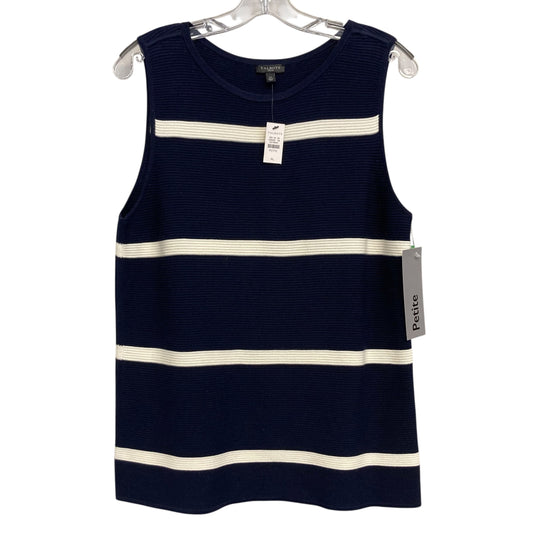 Top Sleeveless By Talbots In Blue & White, Size:Lp