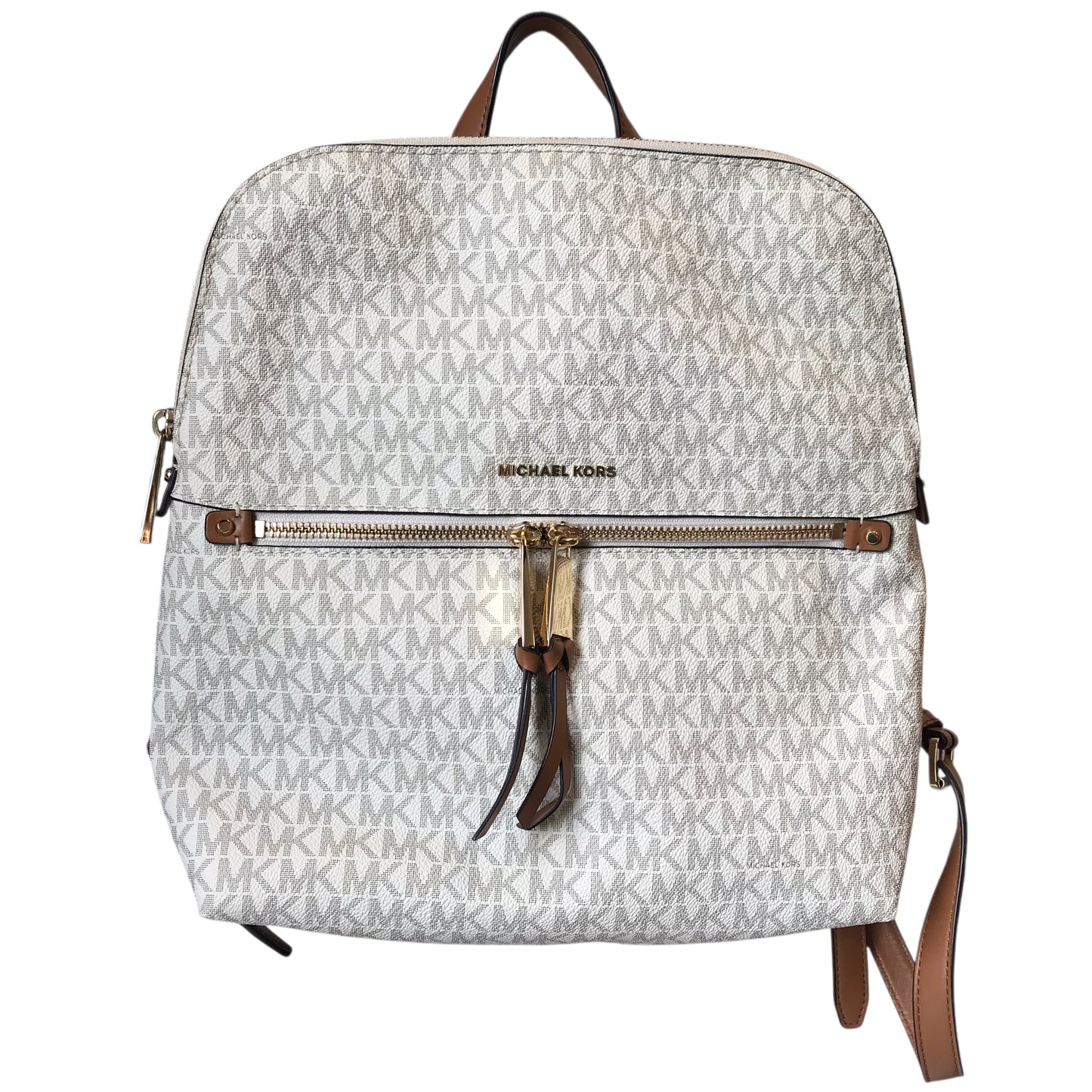 Backpack Designer By Michael Kors In Grey & White, Size:Small