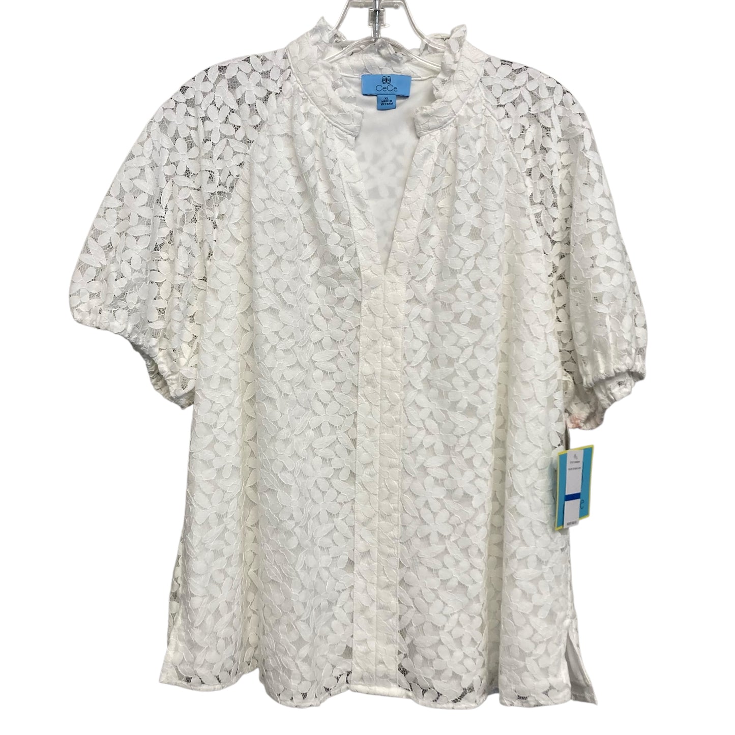 Top Ss By Cece In White, Size:Xl