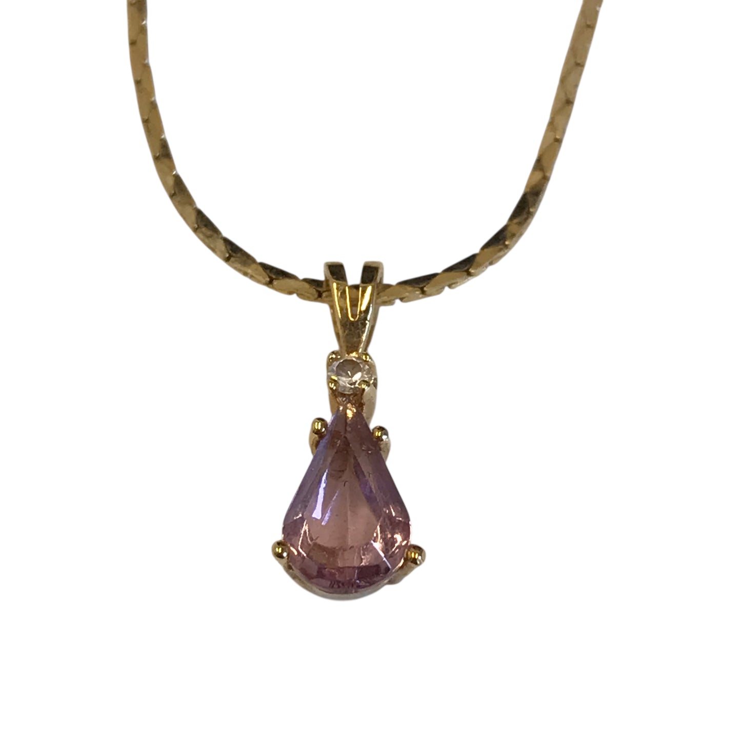Necklace Charm In Gold & Pink