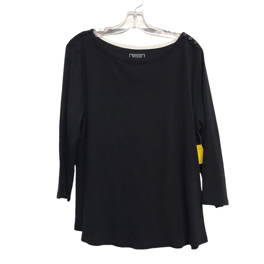 Top 3/4 Sleeve By Charter Club In Black, Size:Xl