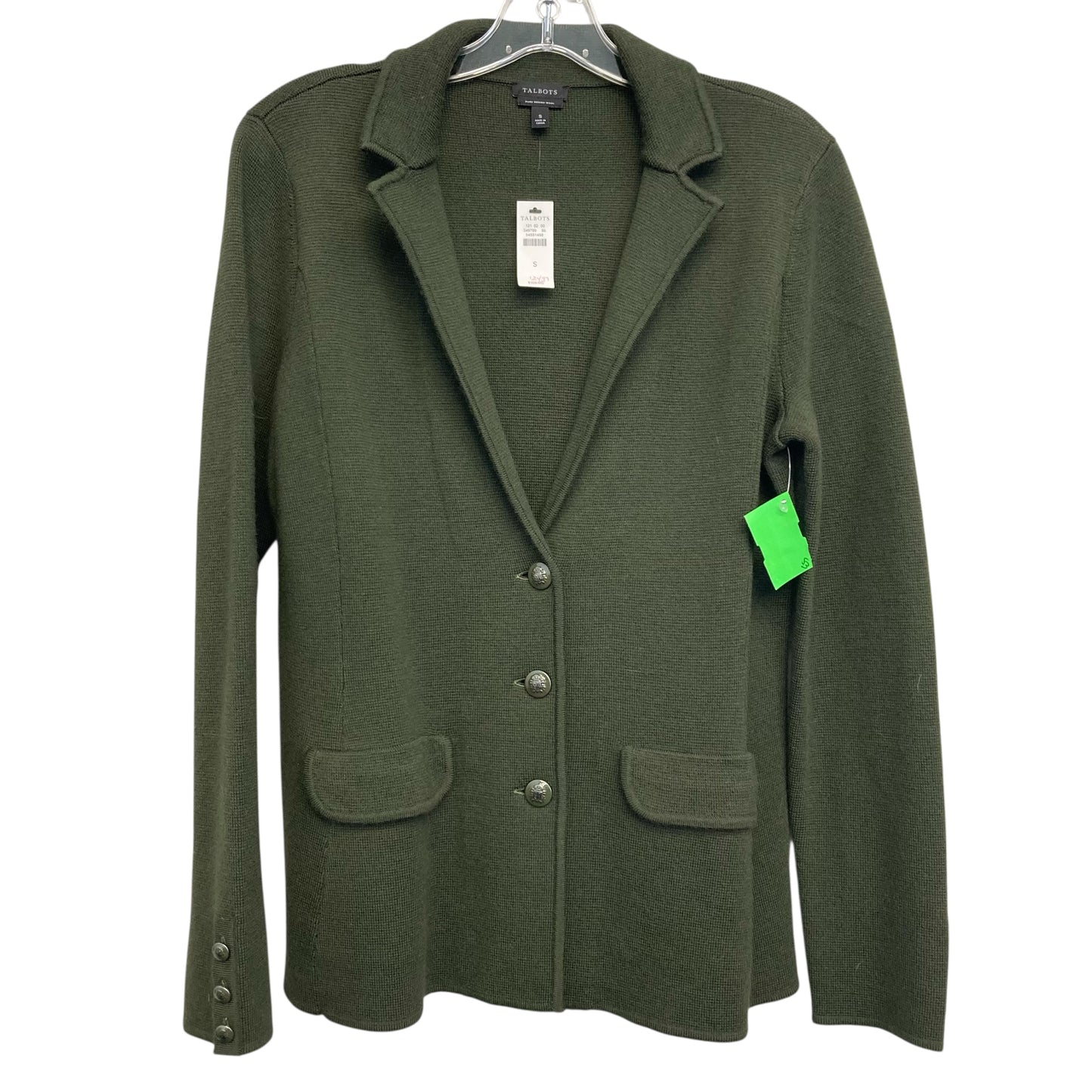 Sweater Cardigan By Talbots In Green, Size:S