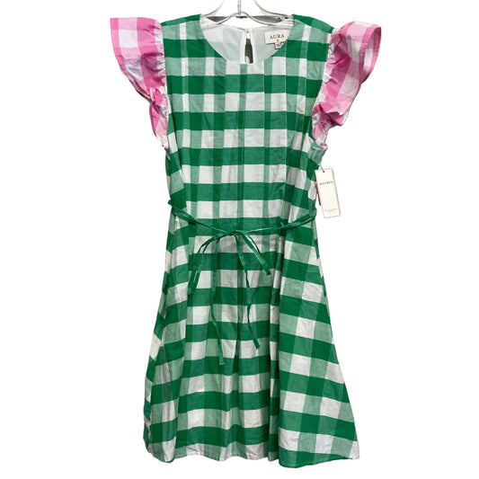 Dress Casual Short By Aura In Green & White, Size:M