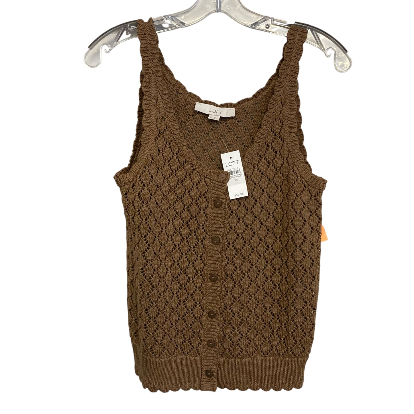 Top Sleeveless By Loft In Brown, Size:Xs