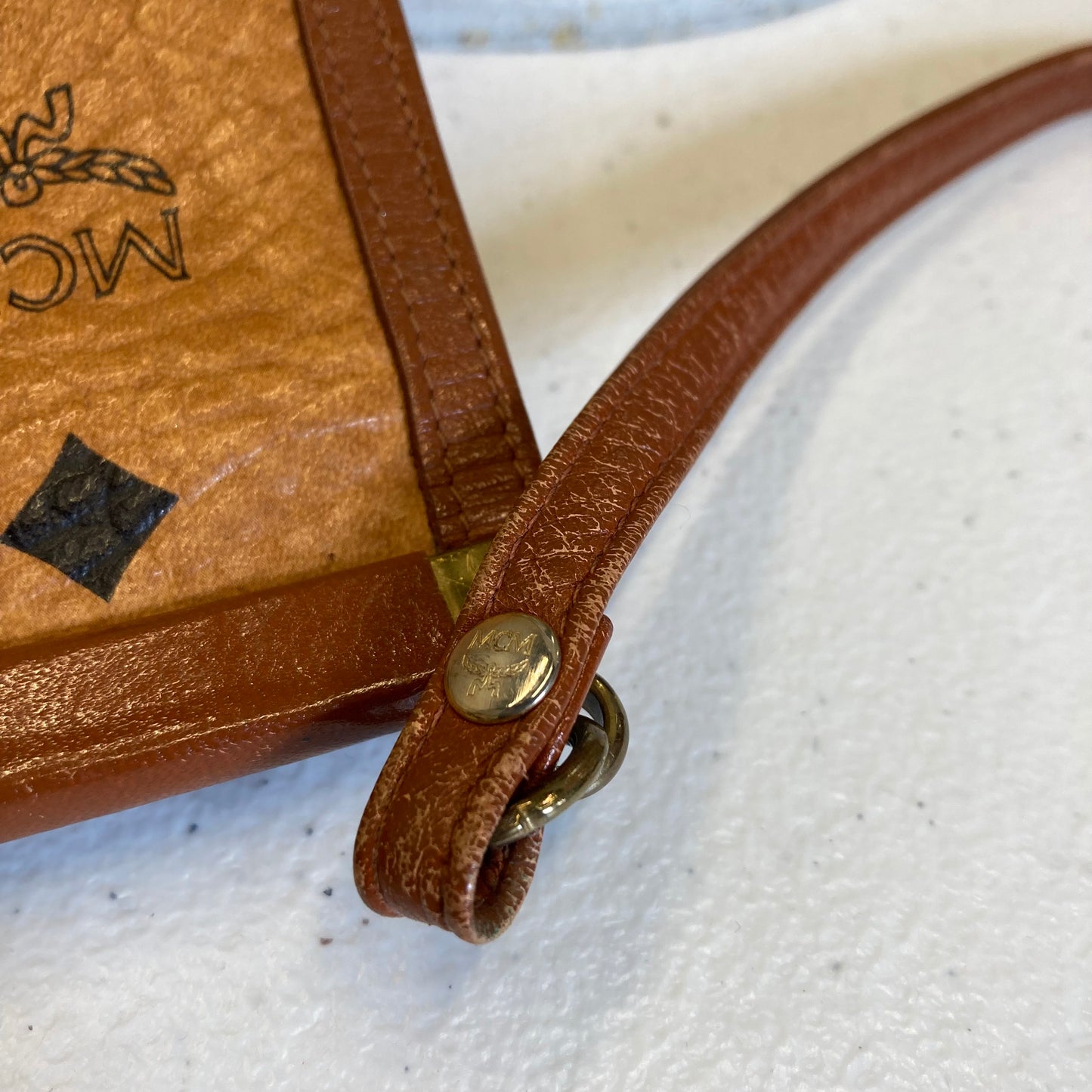 Handbag Luxury Designer By Mcm In Brown, Size:Small