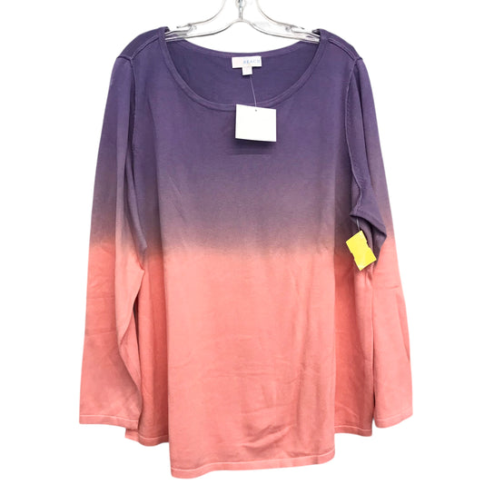 Sweater By Belle By Kim Gravel In Orange & Purple, Size:2X