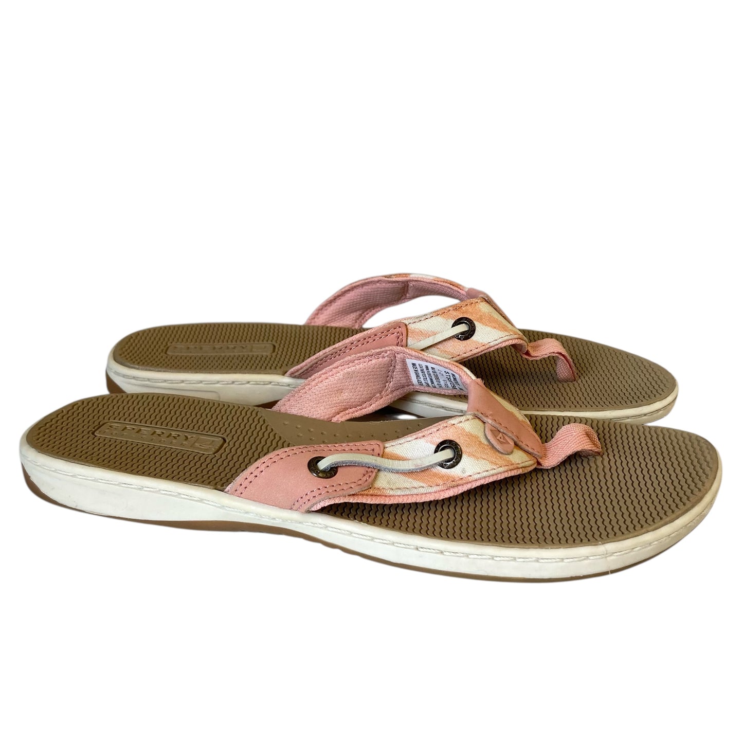 Sandals Flip Flops By Sperry In Peach, Size:8