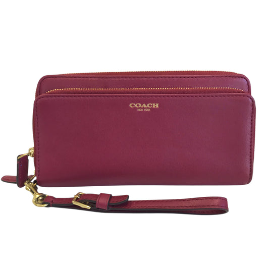 Wallet Designer By Coach In Maroon, Size:Large