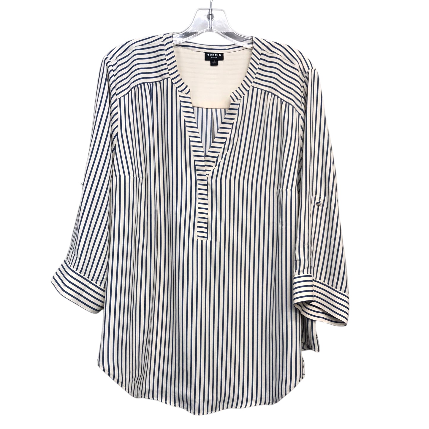 Top 3/4 Sleeve By Torrid In Striped Pattern, Size:1X