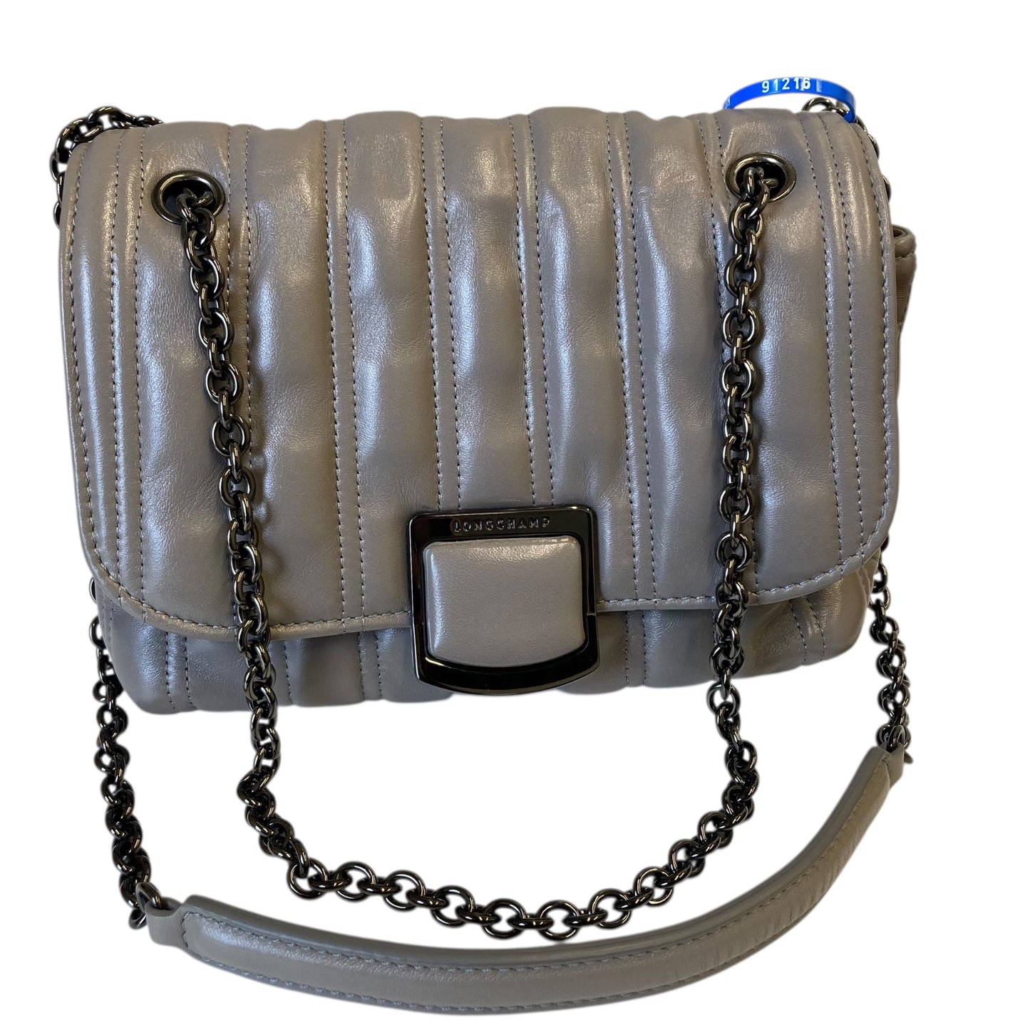 Handbag Designer By Longchamp In Grey, Size:Small