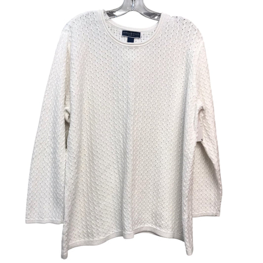 Sweater By Karen Scott In White, Size:2X