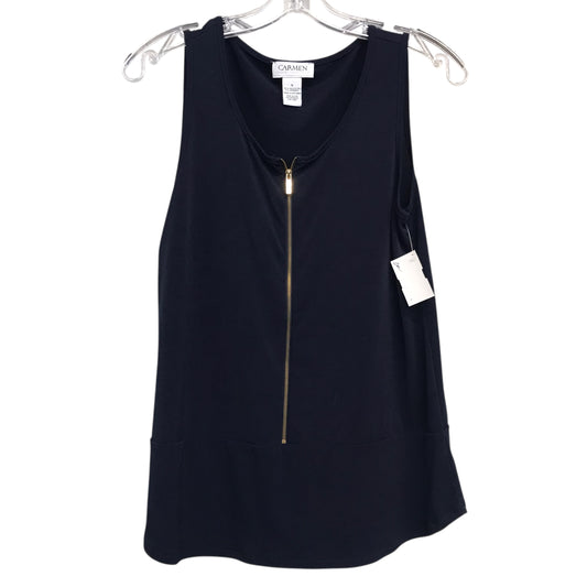 Top Sleeveless By Carmen By Carmen Marc Valvo In Navy, Size:S