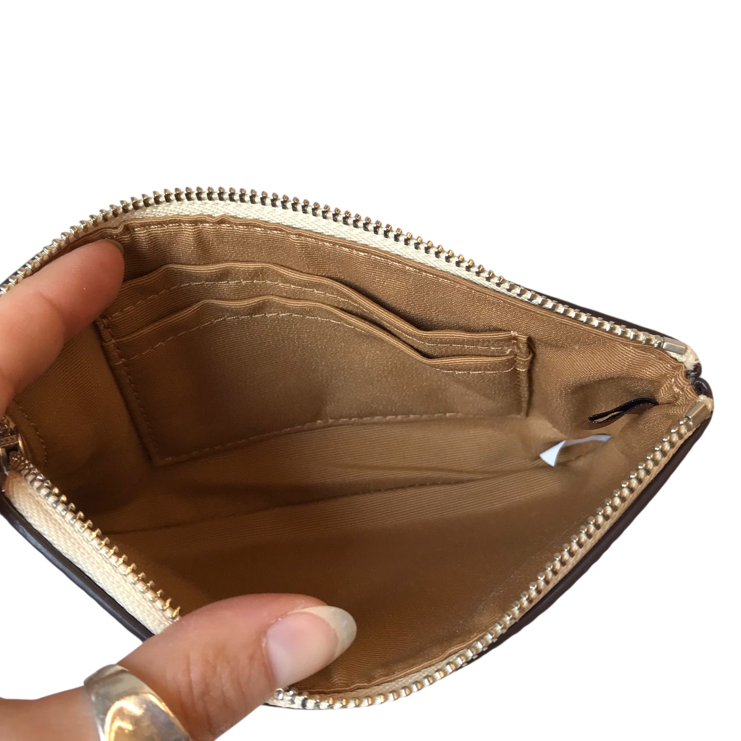 Wristlet Designer By Coach In Cream, Size:Small