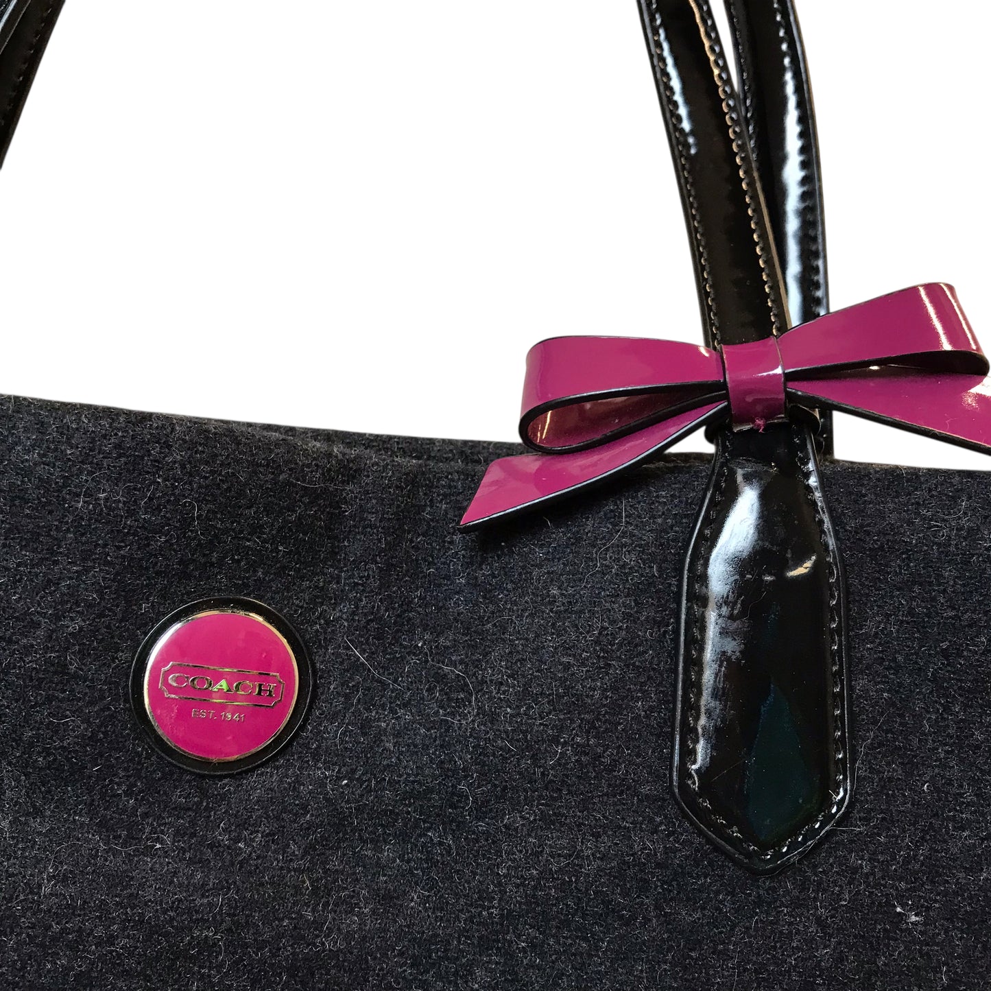 Handbag Designer By Coach In Grey & Purple, Size:Medium