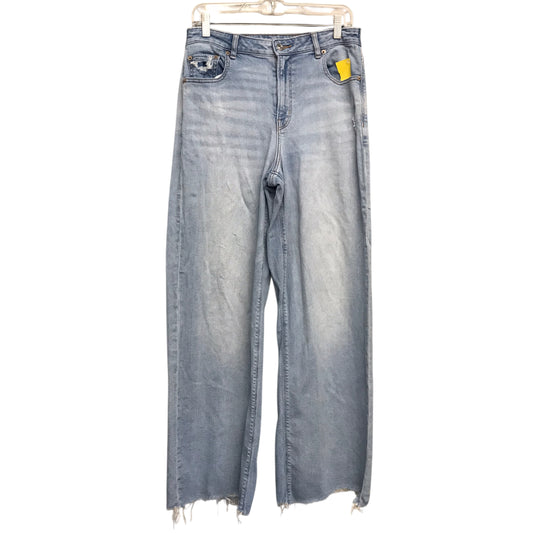 Jeans Wide Leg By American Eagle In Blue Denim, Size:10