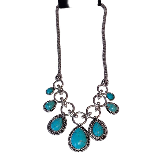 Necklace Statement In Aqua