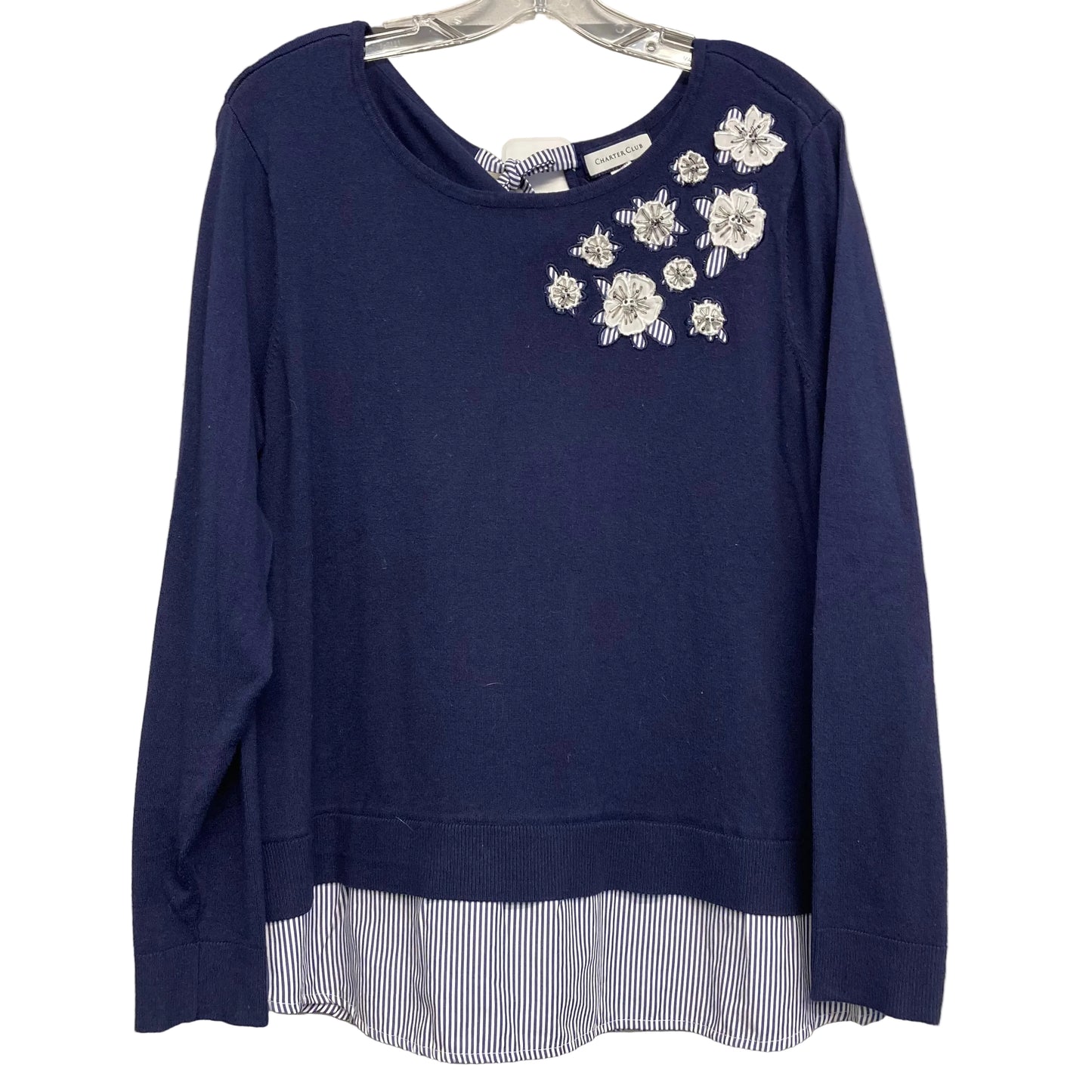 Top Ls By Charter Club In Blue & White, Size:Xl