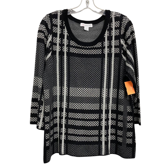Sweater By Liz Claiborne In Black & Grey, Size:L