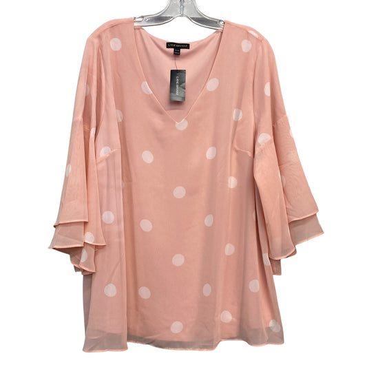 Top 3/4 Sleeve By Lane Bryant In Pink, Size:1X