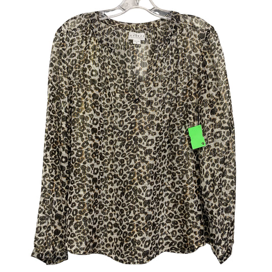 Blouse Ls By Velvet By Graham & Spencer In Animal Print, Size:M