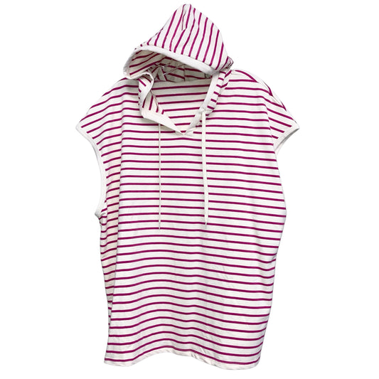 Top Sleeveless In Pink & White, Size:2X