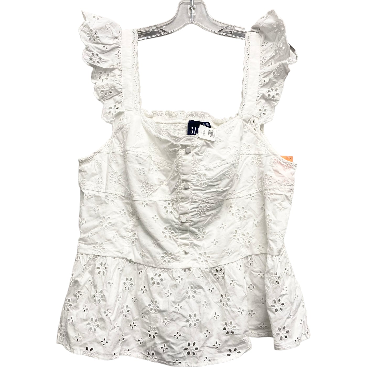 Top Sleeveless By Gap In White, Size:Xl