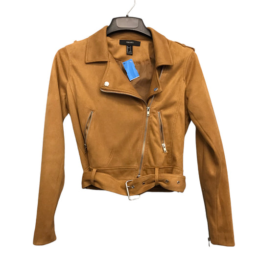 Jacket Moto By Forever 21 In Tan, Size:S