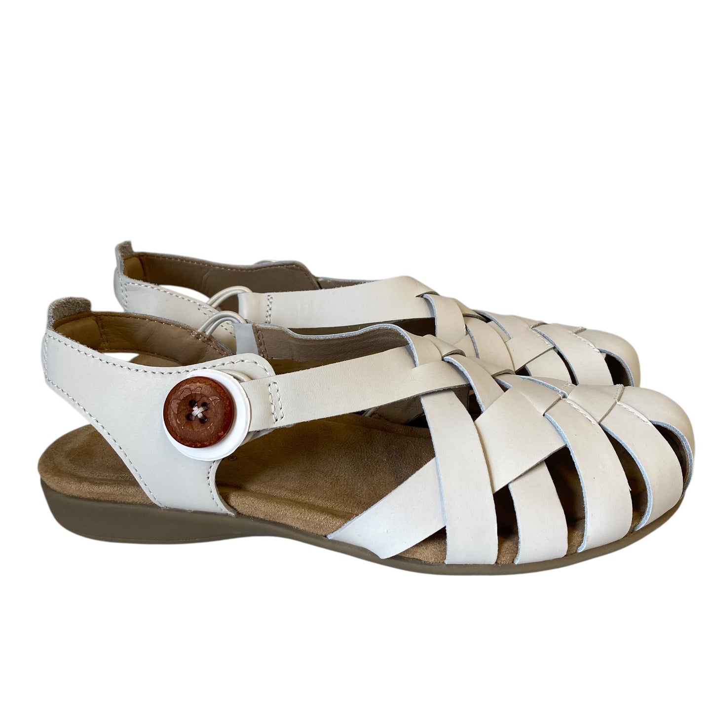 Sandals Flats By Earth In Beige, Size:6