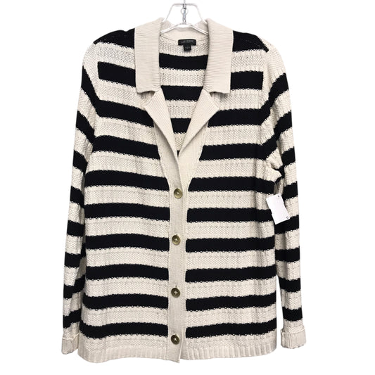 Sweater Cardigan By J. Jill In Striped Pattern, Size:M