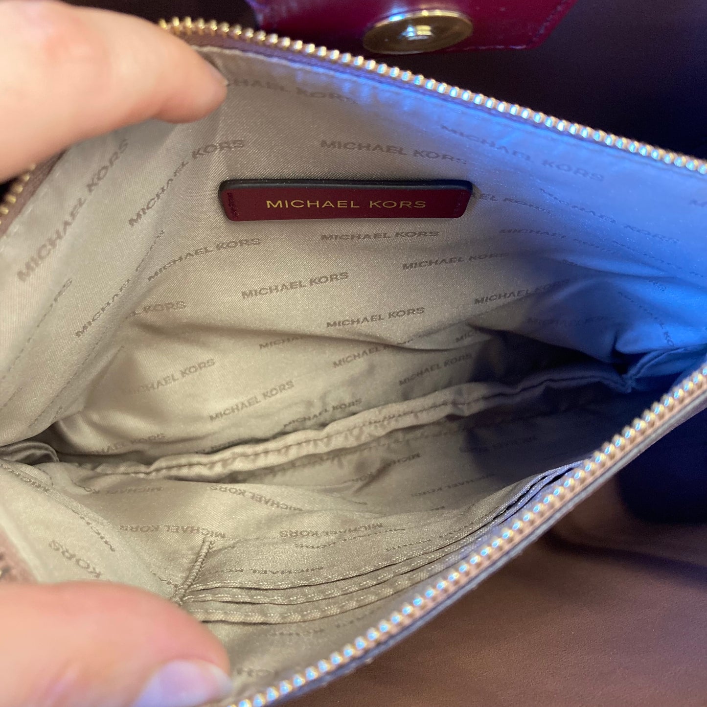 Handbag Designer By Michael Kors In Red, Size:Medium