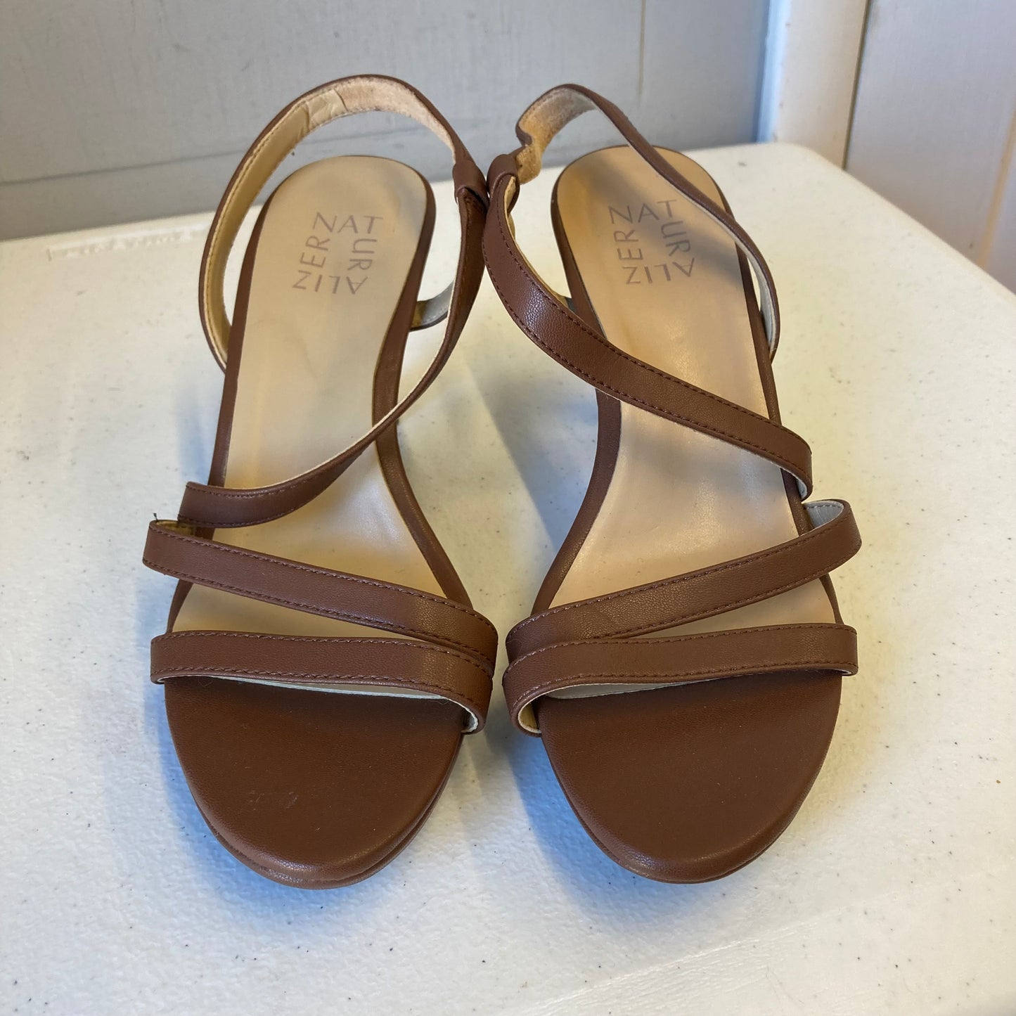 Sandals Heels Stiletto By Naturalizer In Brown, Size:8