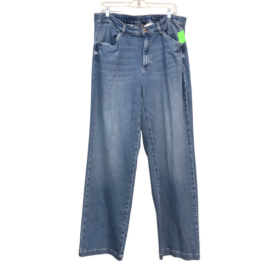 Jeans Wide Leg By J. Jill In Blue Denim, Size:18