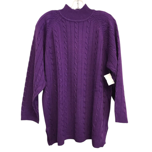 Sweater By Karen Scott In Purple, Size:2X