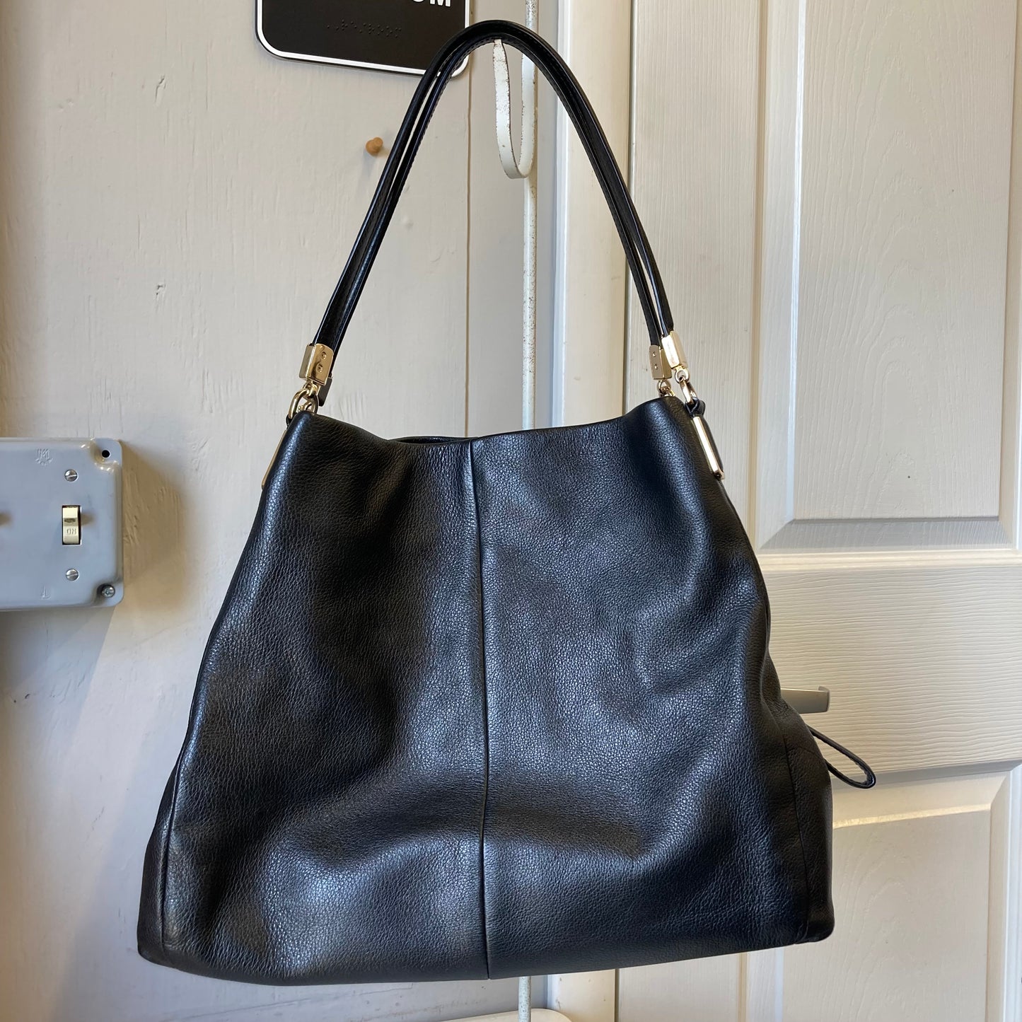 Handbag Designer By Coach In Black, Size:Large