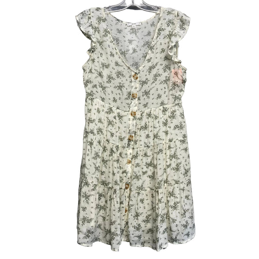 Dress Casual Midi By Mine In Cream & Green, Size:M