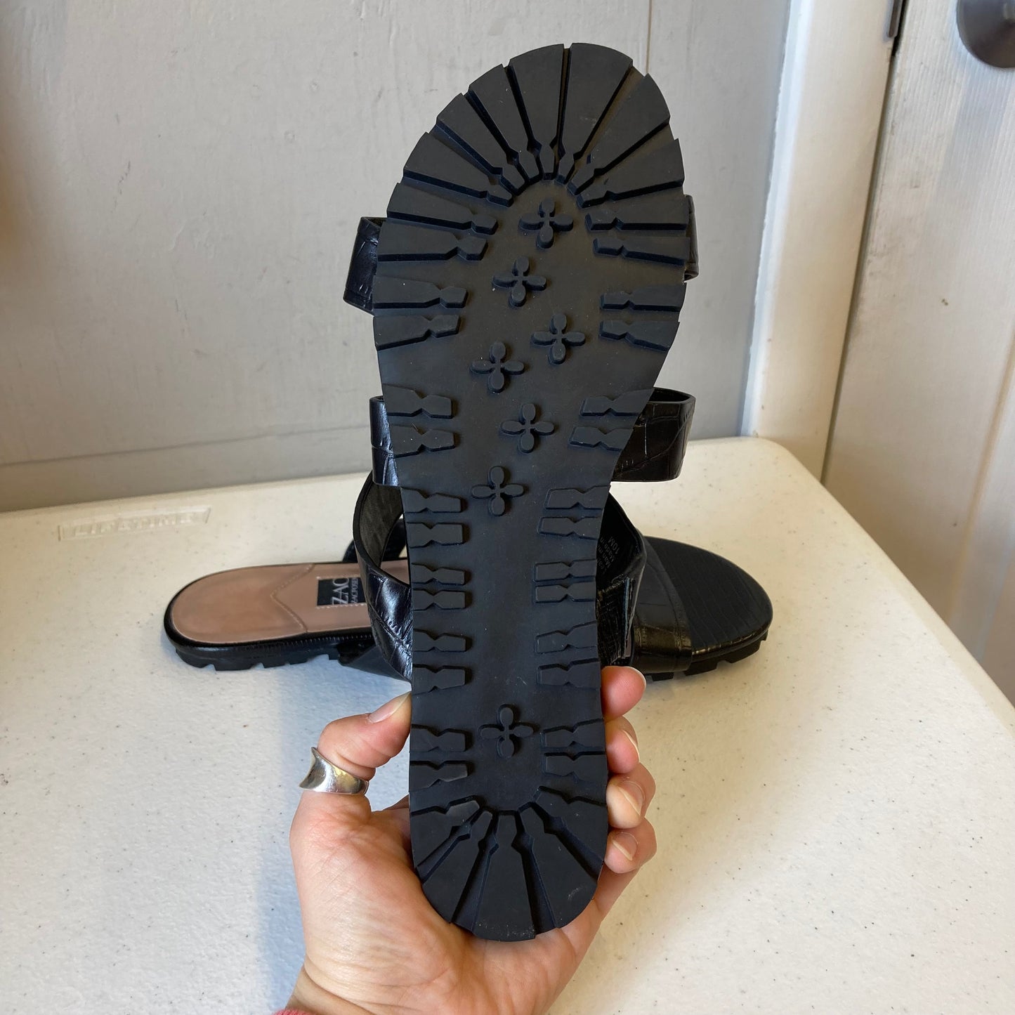 Sandals Designer By Zac By Zac Posen In Black, Size:10