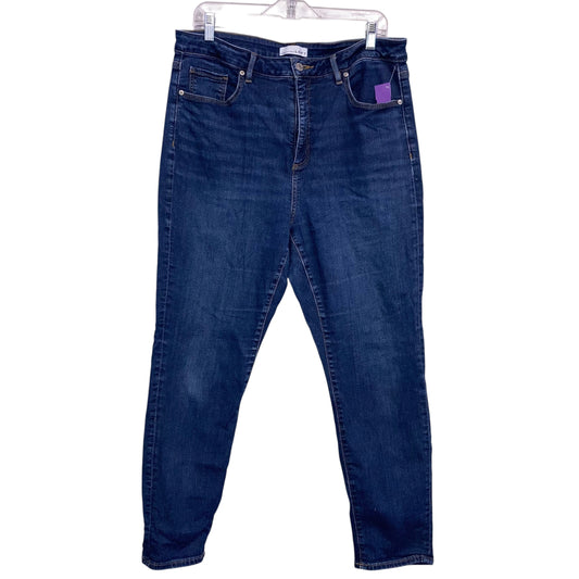 Jeans Skinny By Loft In Blue Denim, Size:14