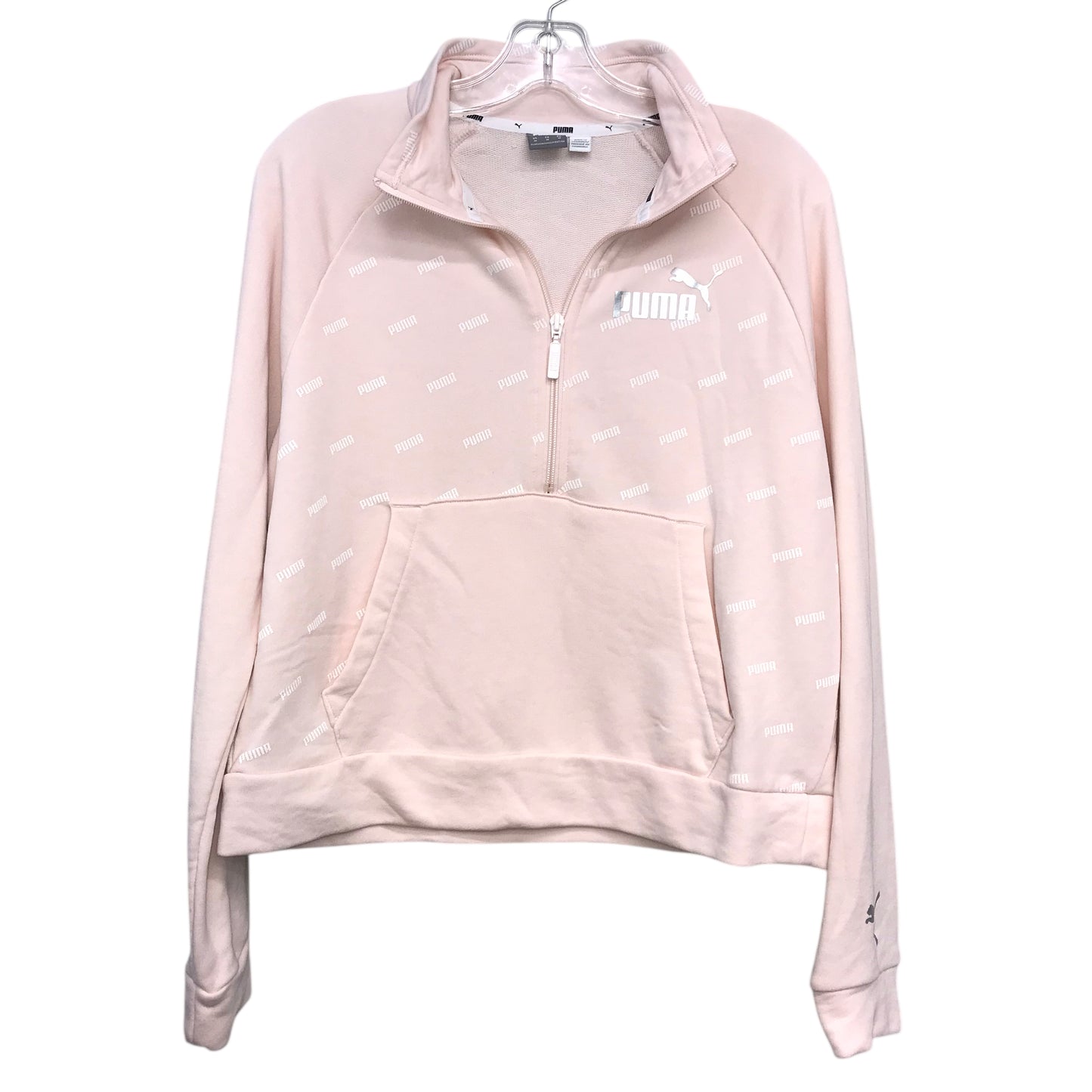 Athletic Top Ls Collar By Puma In Pink, Size:M