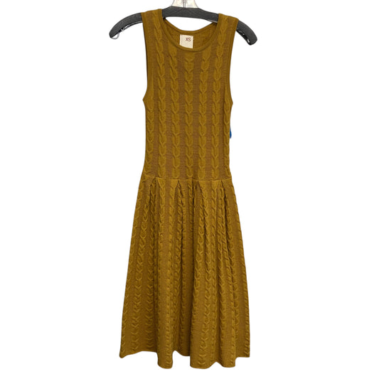 Dress Sweater By Anthropologie In Gold, Size:Xs