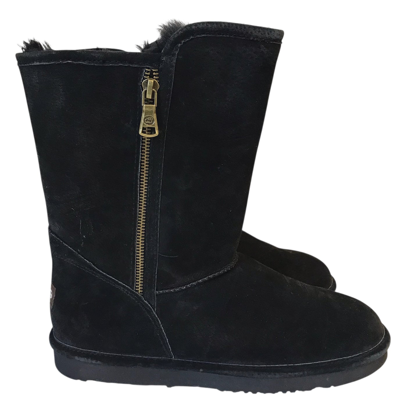 Boots Mid-Calf Flats By Lamo In Black, Size:10