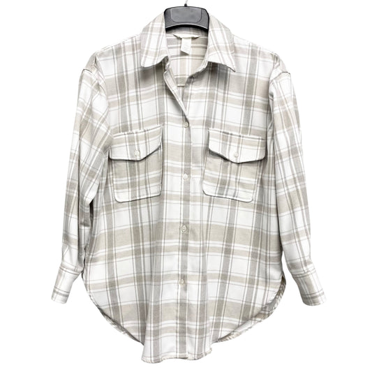 Jacket Shirt By H&M In Plaid Pattern, Size:S